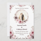 Einladung zur Hochzeit in Rosa und Weißem Foto (Vorderseite)