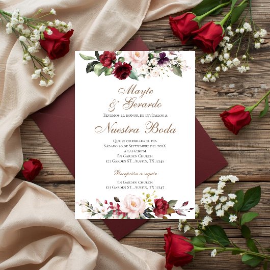 Einladung zur Hochzeit in Rot