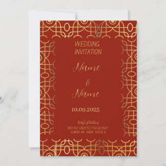 Einladung zur Hochzeit in Rot und Gold