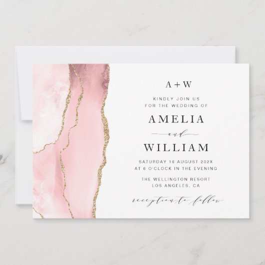 Einladung zur Hochzeit in Rot und Gold (Vorderseite)