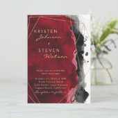 Einladung zur Hochzeit in Rot und Schwarz (Stehend Vorderseite)