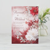 Einladung zur Hochzeit in Rot und Weiß (Stehend Vorderseite)