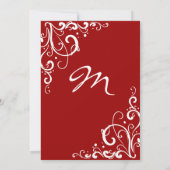 Einladung zur Hochzeit in Rot und Weiß (Rückseite)