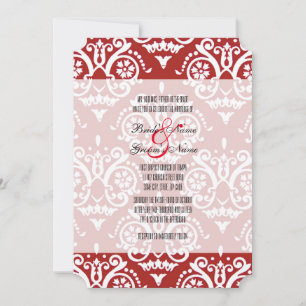 Einladung zur Hochzeit in Rot und Weiß