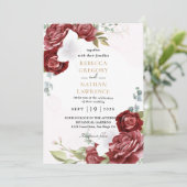 Einladung zur Hochzeit in Rot und Weiß (Stehend Vorderseite)