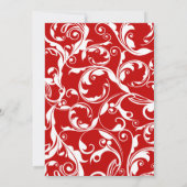 Einladung zur Hochzeit in Rot und Weiß (Rückseite)