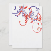 Einladung zur Hochzeit in Rot, Weiß, Blau (Rückseite)