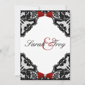 Einladung zur Hochzeit in Rot, Weiß und Schwarz (Rückseite)