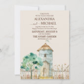 Einladung zur Hochzeit in rustikalem Landgut (Vorderseite)