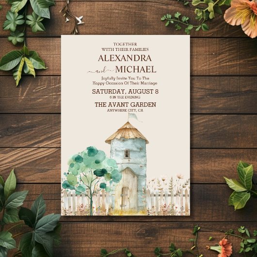 Einladung zur Hochzeit in rustikalem Landgut