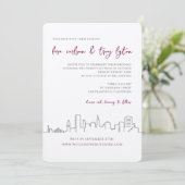 Einladung zur Hochzeit in San Francisco City Skyli (Stehend Vorderseite)