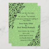 Einladung zur Hochzeit in Schwarz und Celadon (Vorne/Hinten)