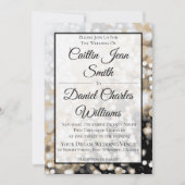 Einladung zur Hochzeit in Schwarz und Gold (Vorderseite)