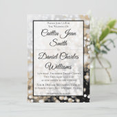 Einladung zur Hochzeit in Schwarz und Gold (Stehend Vorderseite)