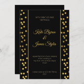Einladung zur Hochzeit in Schwarz und Gold (Vorne/Hinten)