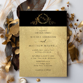 Einladung zur Hochzeit in Schwarz und Gold