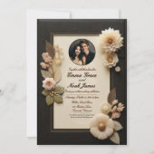 Einladung zur Hochzeit in Schwarz und Gold (Vorderseite)