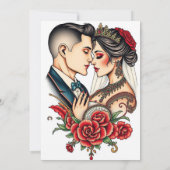 Einladung zur Hochzeit in Schwarz und Gold (Rückseite)