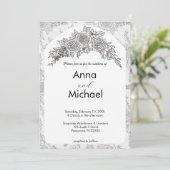 Einladung zur Hochzeit in Schwarz und Weiß (Stehend Vorderseite)