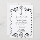 Einladung zur Hochzeit in Schwarz und Weiß (Vorderseite)