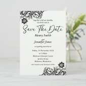 Einladung zur Hochzeit in Schwarz und Weiß