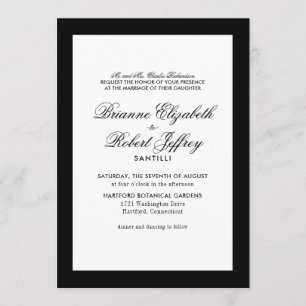 Einladung zur Hochzeit in Schwarz und Weiß