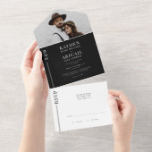 Einladung zur Hochzeit in Schwarz und Weiß (Abreißen)