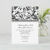 Einladung zur Hochzeit in Schwarz/Weiß (Stehend Vorderseite)