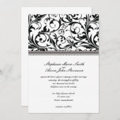 Einladung zur Hochzeit in Schwarz/Weiß (Vorne/Hinten)