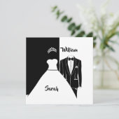 Einladung zur Hochzeit in Schwarz-Weiß (Stehend Vorderseite)