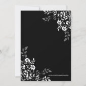 Einladung zur Hochzeit in Schwarz-Weiß-Flora (Rückseite)