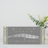 Einladung zur Hochzeit in Silvery Gray und Tile-Sc (Stehend Vorderseite)