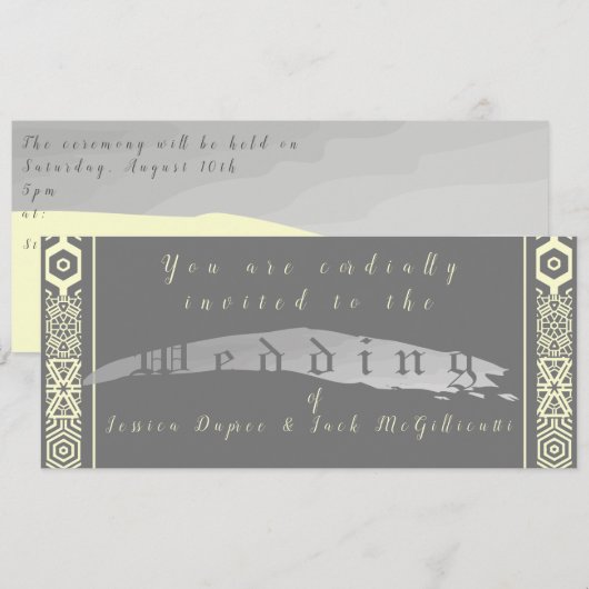 Einladung zur Hochzeit in Silvery Gray und Tile-Sc (Vorne/Hinten)
