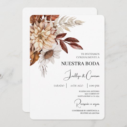 Einladung zur Hochzeit in Spanien (Vorne/Hinten)