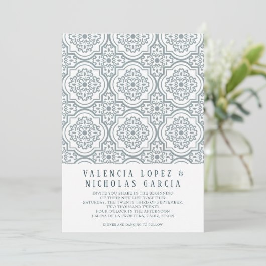 Einladung zur Hochzeit in Spanisch (Stehend Vorderseite)