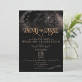 Einladung zur Hochzeit in Steampunk - Flachkarte (Stehend Vorderseite)