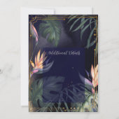 Einladung zur Hochzeit in tropischen Night Navy un (Rückseite)