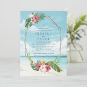 Einladung zur Hochzeit in tropischer Blume (Stehend Vorderseite)