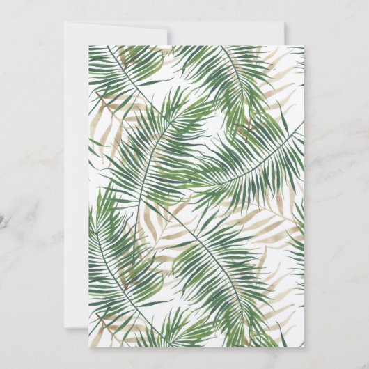 Einladung zur Hochzeit in tropischer Wasserfarbe (Rückseite)