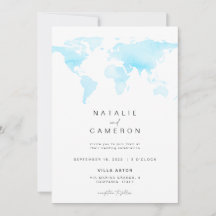 Einladung zur Hochzeit in Urlaubsort mit der Weltk