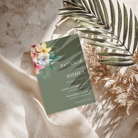 Einladung zur Hochzeit in Urlaubsort tropischer Hi