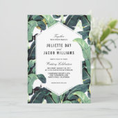 Einladung zur Hochzeit in Urlaubsort tropischer Pf (Stehend Vorderseite)