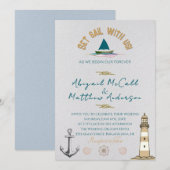 Einladung zur Hochzeit in Urlaubsort von Nautical  (Vorne/Hinten)