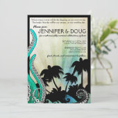 Einladung zur Hochzeit in Urlaubsort von Offbeat (Stehend Vorderseite)