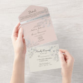 Einladung zur Hochzeit in Vintagem Rosa (Abreißen)