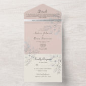 Einladung zur Hochzeit in Vintagem Rosa (Innen Boden)