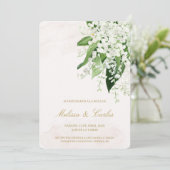Einladung zur Hochzeit in Weiß (Stehend Vorderseite)