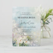 Einladung zur Hochzeit in Weißer Blume (Stehend Vorderseite)