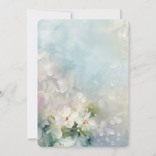 Einladung zur Hochzeit in Weißer Blume (Rückseite)