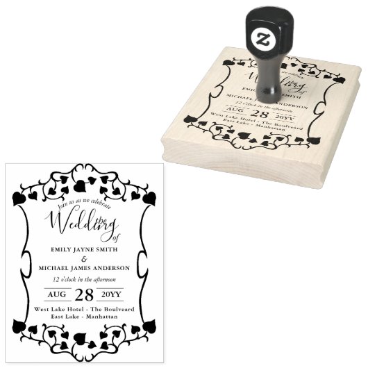 Einladung zur Hochzeit INK BRIEFMARKE - Maßgeschne Gummistempel (Stempel)